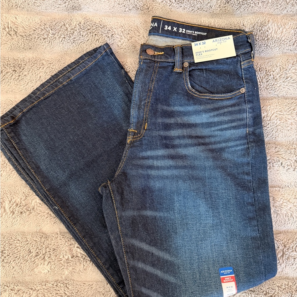 Arizona Jean Company Men's Dark Blue Relaxed Jeans